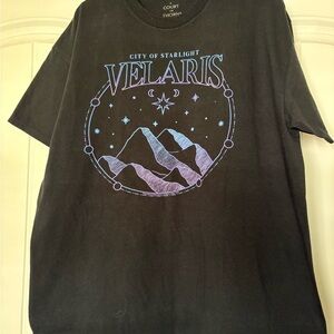 Velaris City of Starlight Bookish Graphic Tee - Black with Blue & Purple Print